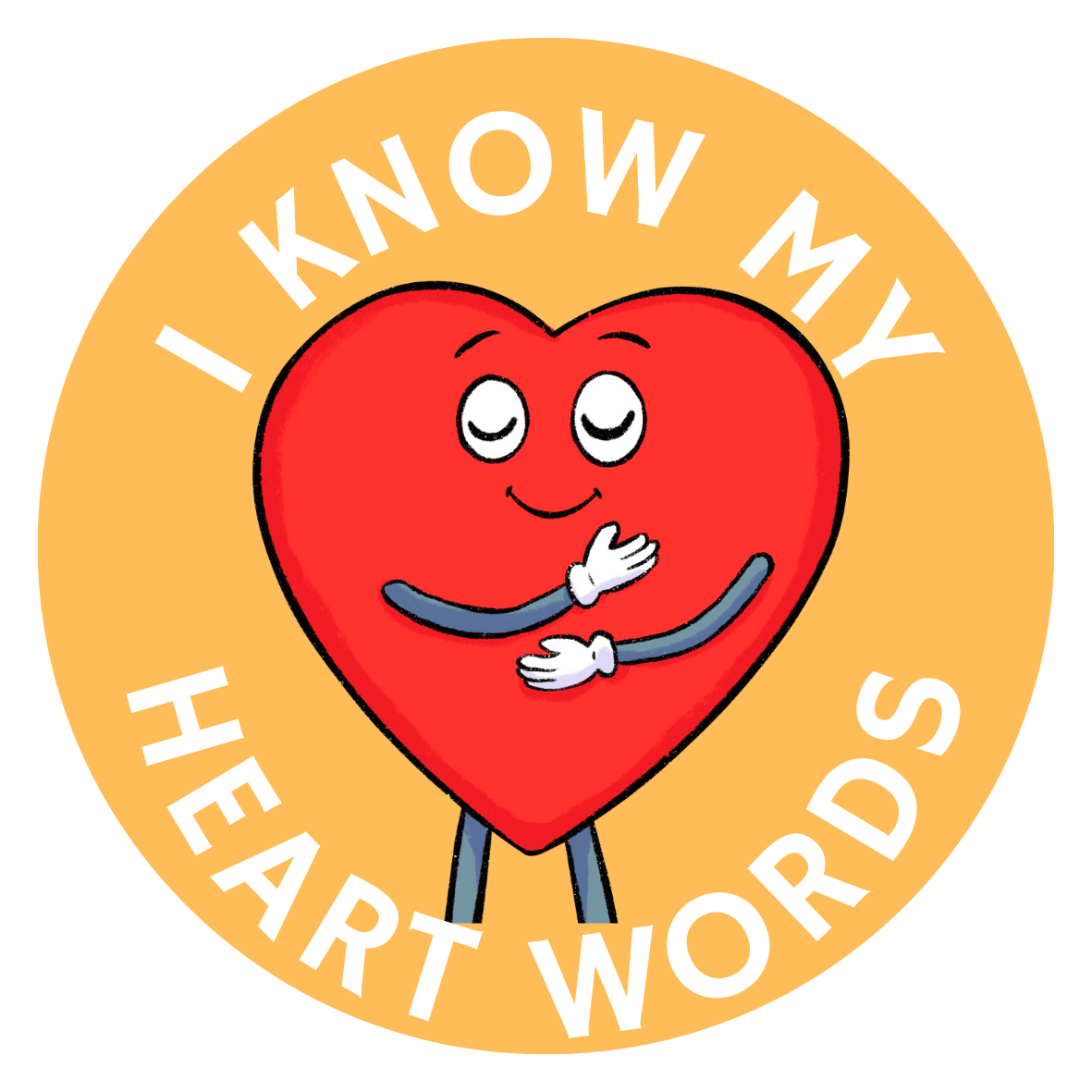I Know My Heart Words Sticker Sheet (12 per sheet)