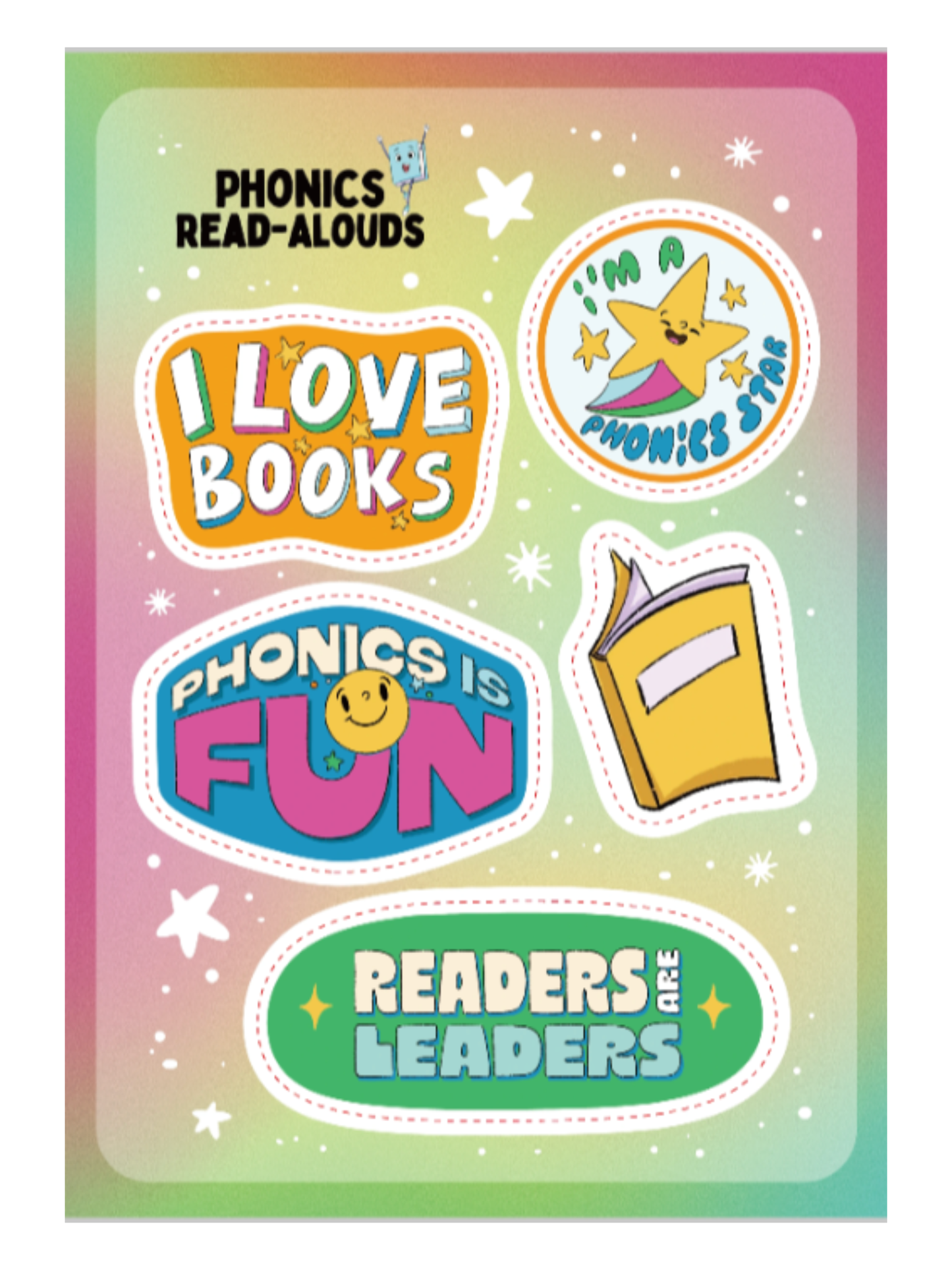Phonics Celebration Sticker Pack ( 9 Sticker Sheets w/ 3 Designs)