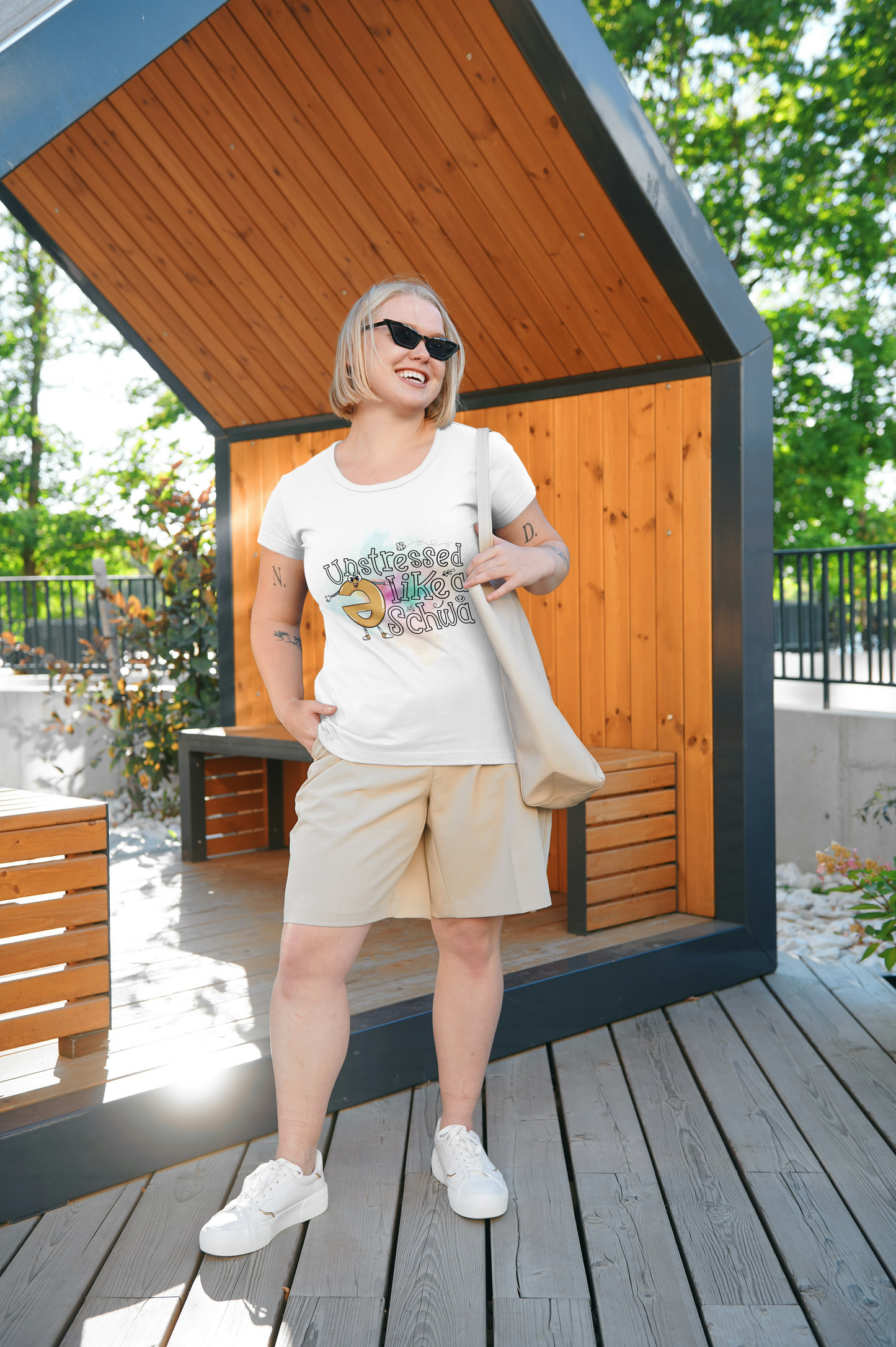 Unstressed Like A Schwa Unisex T-Shirt (White)