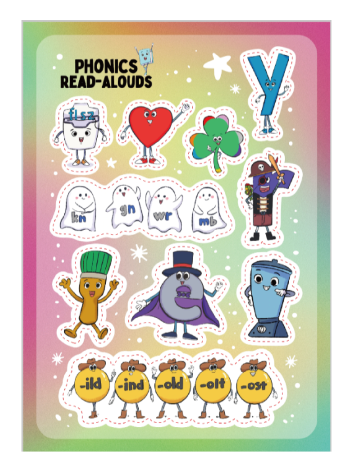 Phonics Celebration Sticker Pack ( 9 Sticker Sheets w/ 3 Designs)
