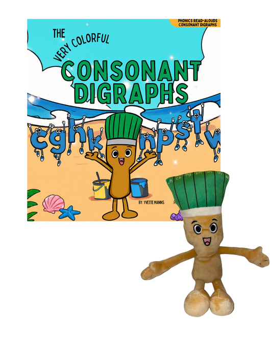 The Very Colorful Consonant Digraphs Paperback Book and Plushie Bundle