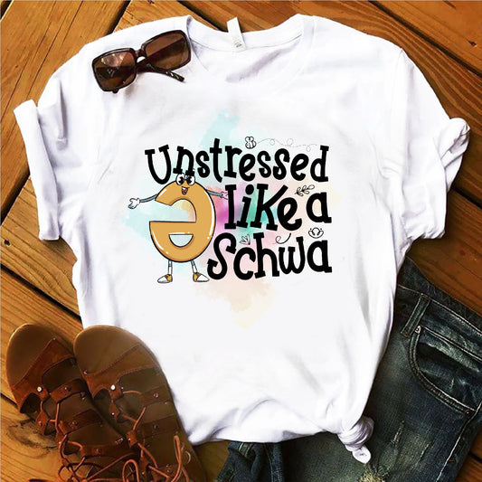 Unstressed Like A Schwa Unisex T-Shirt (White)